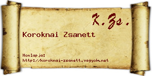 Koroknai Zsanett névjegykártya